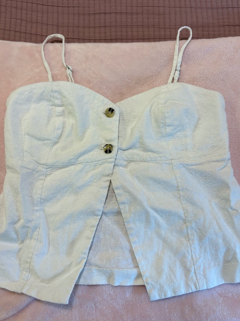 White Button Up Tank Top